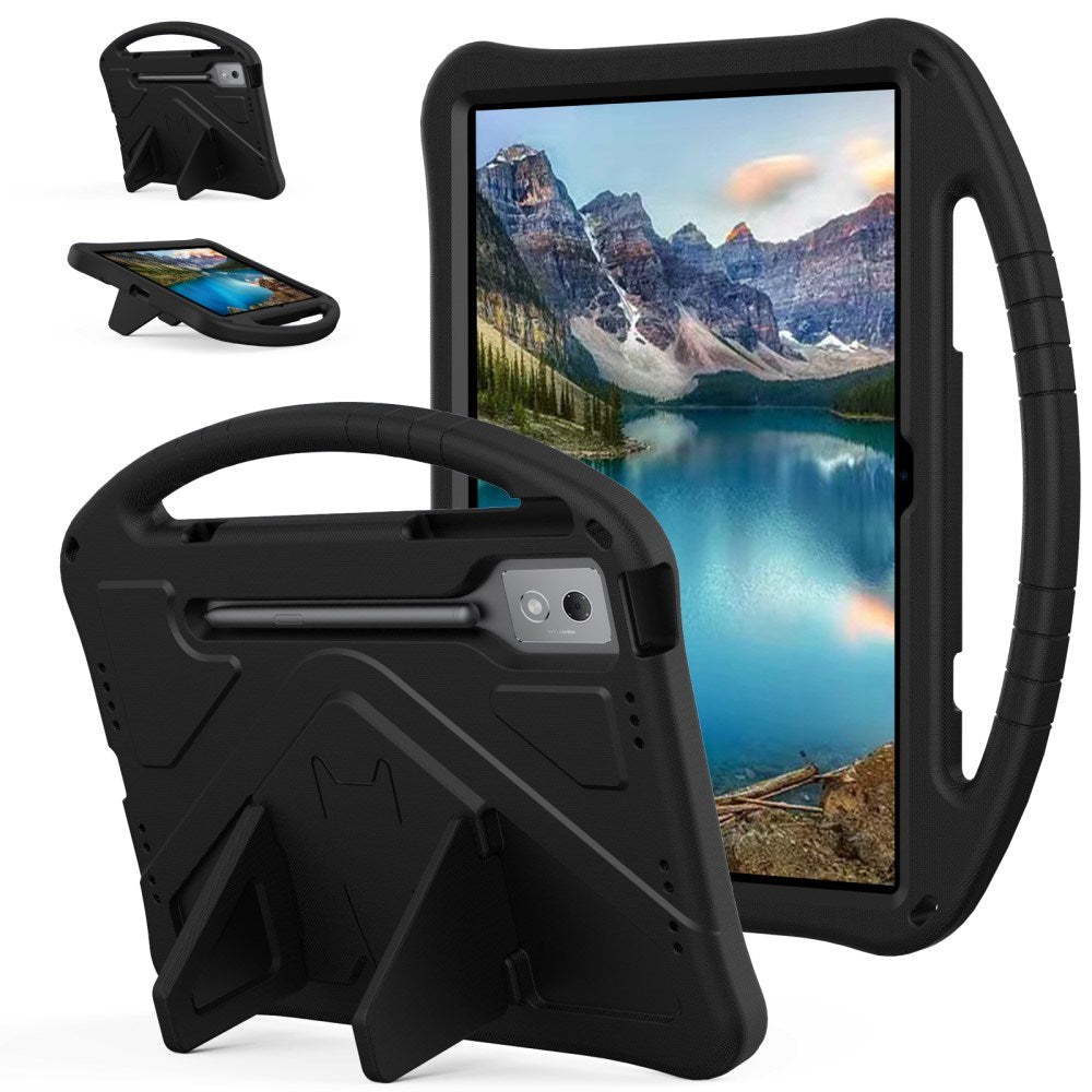EIDERWOOD Lenovo Idea Tab Pro Anti-Drop Tablett Skal med Handtag och Stativfunktion - Svart