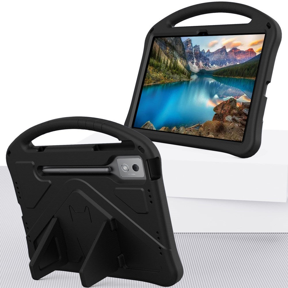 EIDERWOOD Lenovo Idea Tab Pro Anti-Drop Tablett Skal med Handtag och Stativfunktion - Svart