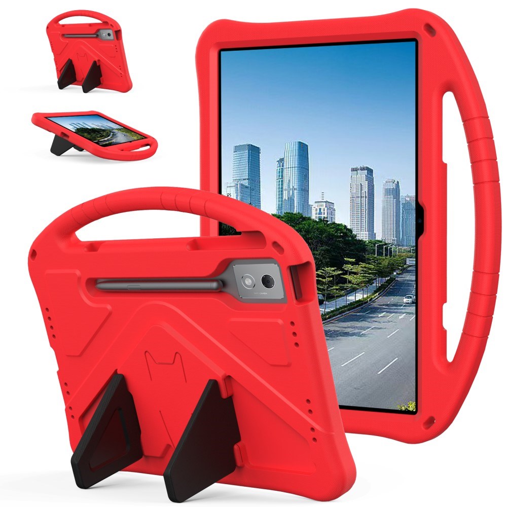 EIDERWOOD Lenovo Idea Tab Pro Anti-Drop Tablett Skal med Handtag och Stativfunktion - Röd