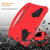 EIDERWOOD Samsung Galaxy Tab S10 FE+ (Plus) Anti-Drop Tablett Skal med Handtag och Stativfunktion - Röd