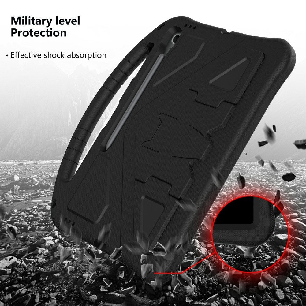 EIDERWOOD Samsung Galaxy Tab S10 FE+ (Plus) Anti-Drop Tablett Skal med Handtag och Stativfunktion - Svart