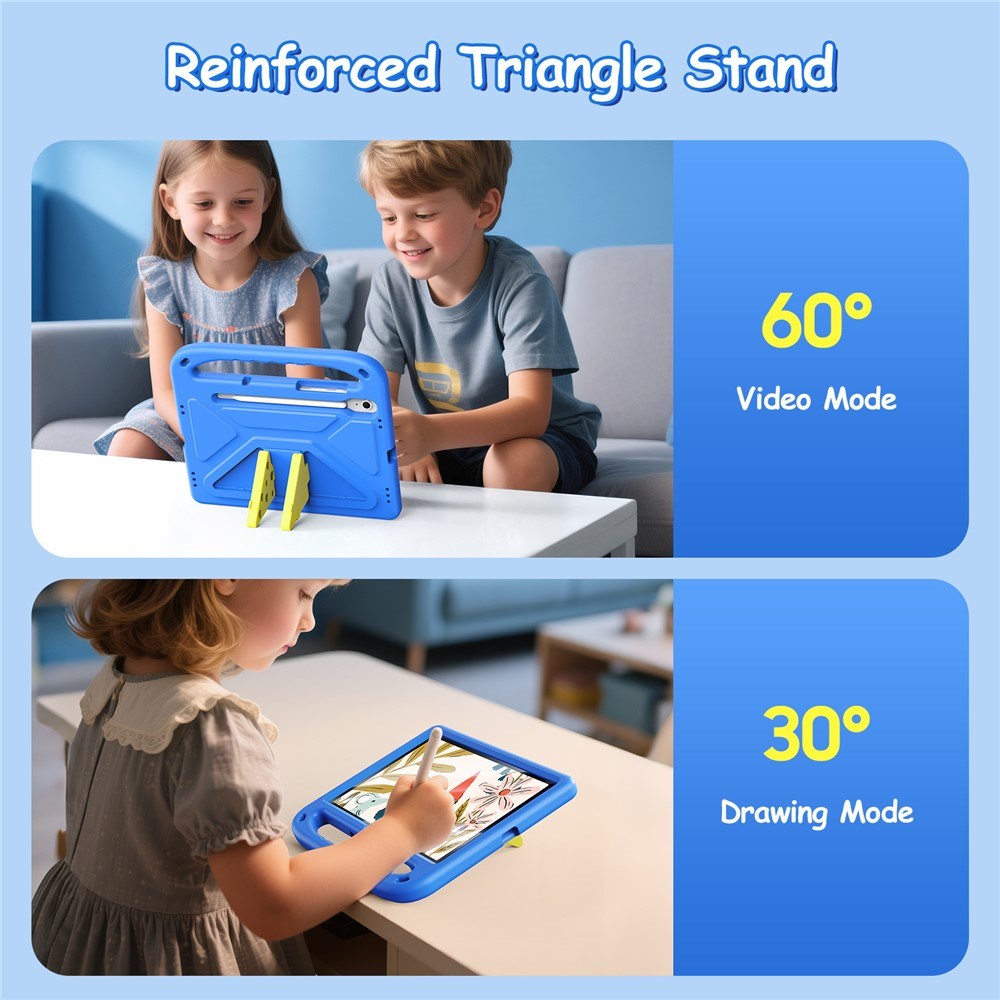 DUX DUCIS Samsung Galaxy Tab S10 Lite / S10 FE / S9 FE / S9 / S8 / S7 Barnskal med Stativfunktion & Styluspennhållare - Blå