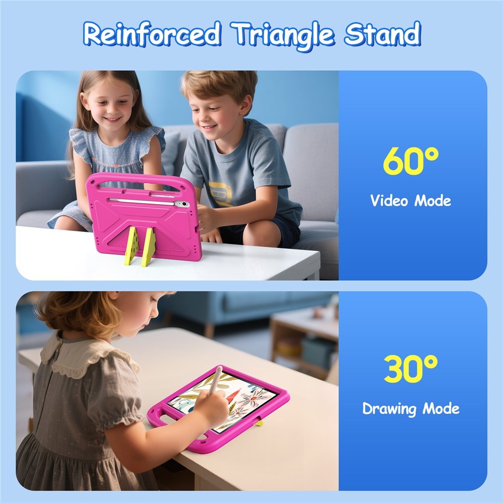 DUX DUCIS Samsung Galaxy Tab S10 Lite / S10 FE / S9 FE / S9 / S8 / S7 Barnskal med Stativfunktion & Styluspennhållare - Rosa