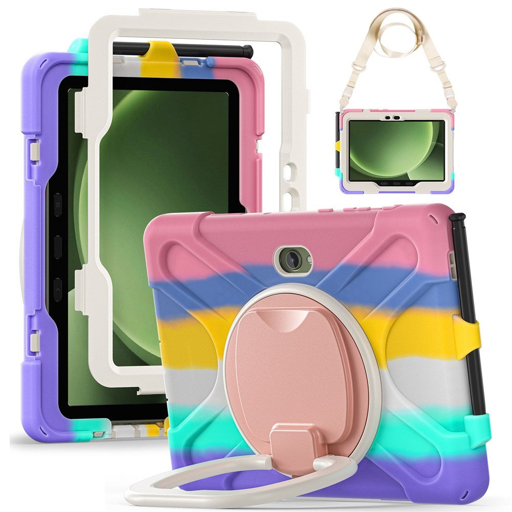 Samsung Galaxy Tab Active5 Pro / Active4 Pro EIDERWOOD Hybrid Plast Barn Skal m. Kickstand & Rem - Multi