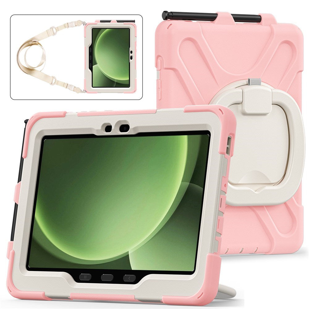 Samsung Galaxy Tab Active5 Pro / Active4 Pro EIDERWOOD Hybrid Plast Barn Skal m. Kickstand & Rem - Rosa