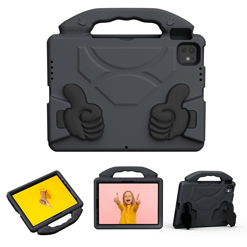 EIDERWOOD iPad Pro 11" (2025 - 2018) / Air (2022 / 2020) Barn Skal m. Thumb Kickstand - Svart