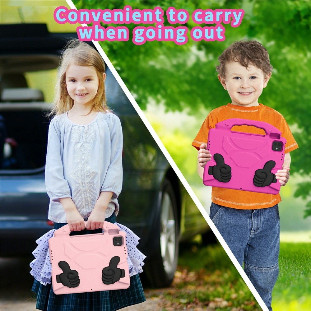 EIDERWOOD iPad Pro 11" (2025 - 2018) / Air (2022 / 2020) Barn Skal m. Thumb Kickstand - Rosa