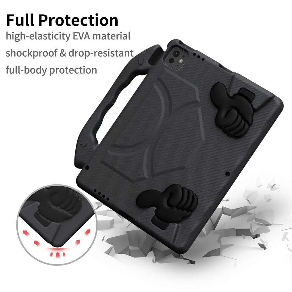 EIDERWOOD iPad Pro 12.9" (2022 / 2021 / 2020 / 2018) / Air 13" (2025 / 2024) / Pro 13" (2025 / 2024) Barn Skal m. Thumb Kickstand - Svart