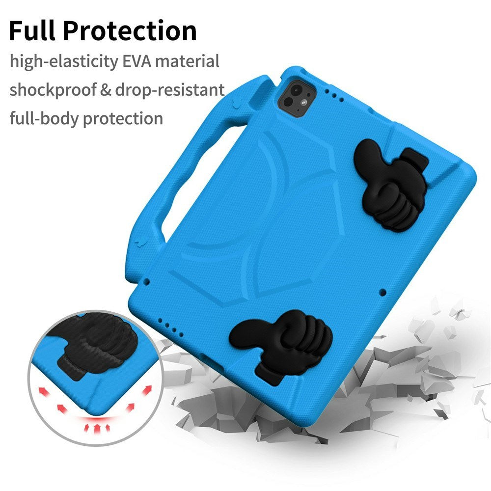 EIDERWOOD iPad Pro 12.9" (2022 / 2021 / 2020 / 2018) / Air 13" (2025 / 2024) / Pro 13" (2025 / 2024) Barn Skal m. Thumb Kickstand - Blå