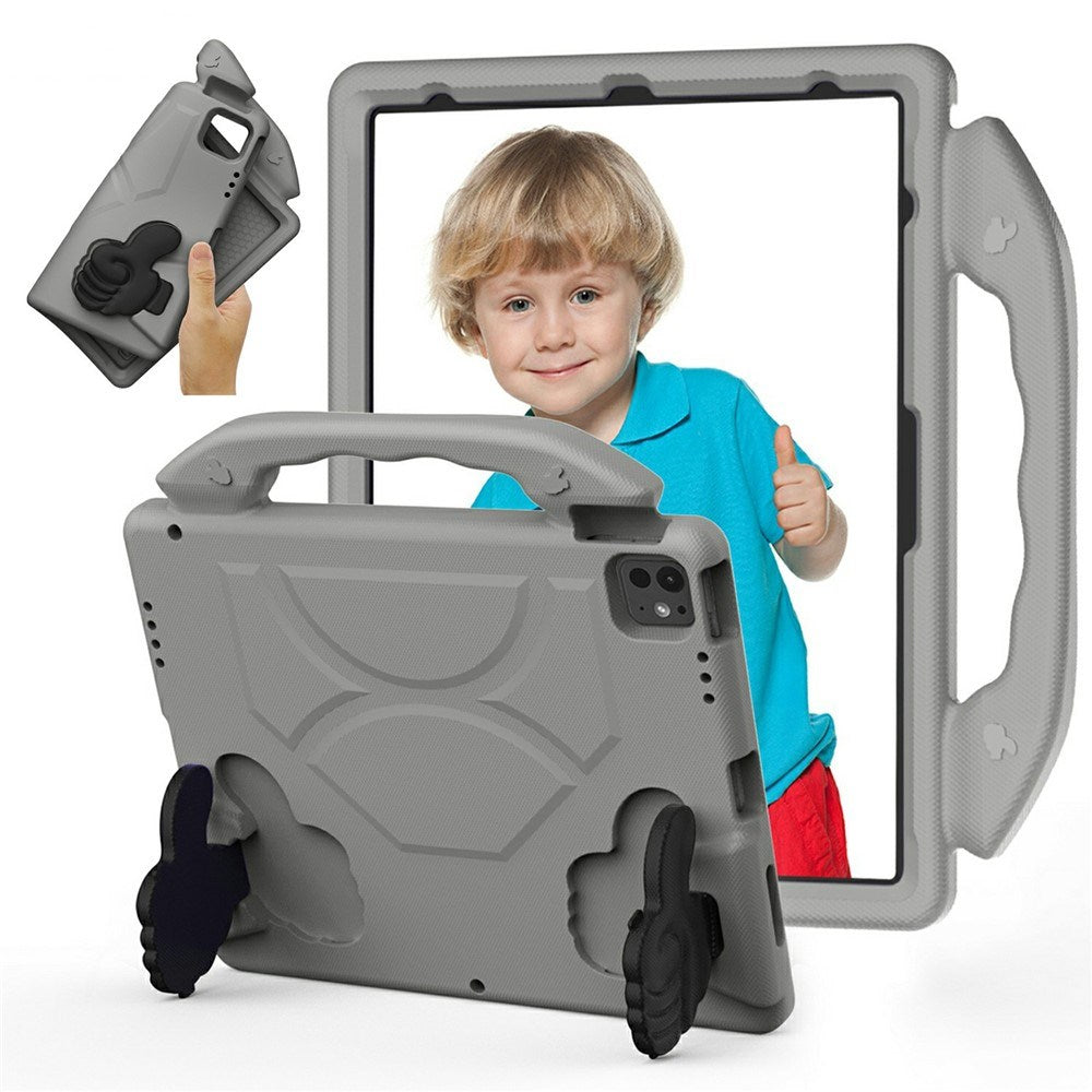 EIDERWOOD iPad Pro 12.9" (2022 / 2021 / 2020 / 2018) / Air 13" (2025 / 2024) / Pro 13" (2025 / 2024) Barn Skal m. Thumb Kickstand - Grå