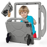 EIDERWOOD iPad Pro 12.9" (2022 / 2021 / 2020 / 2018) / Air 13" (2025 / 2024) / Pro 13" (2025 / 2024) Barn Skal m. Thumb Kickstand - Grå