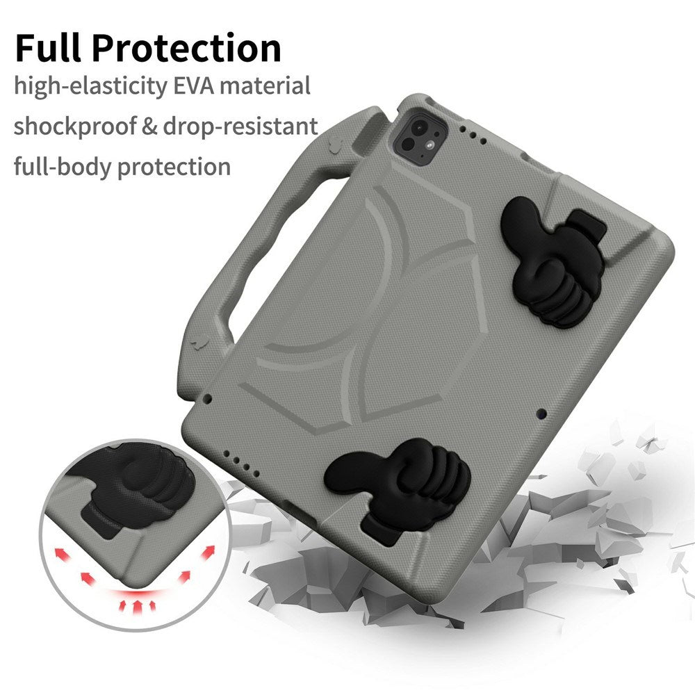 EIDERWOOD iPad Pro 12.9" (2022 / 2021 / 2020 / 2018) / Air 13" (2025 / 2024) / Pro 13" (2025 / 2024) Barn Skal m. Thumb Kickstand - Grå