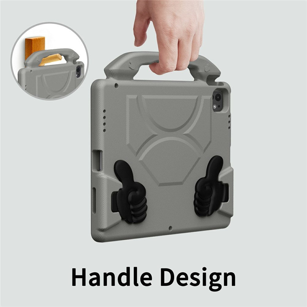 EIDERWOOD iPad Pro 12.9" (2022 / 2021 / 2020 / 2018) / Air 13" (2025 / 2024) / Pro 13" (2025 / 2024) Barn Skal m. Thumb Kickstand - Grå