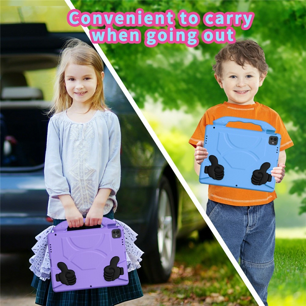 EIDERWOOD iPad Pro 12.9" (2022 / 2021 / 2020 / 2018) / Air 13" (2025 / 2024) / Pro 13" (2025 / 2024) Barn Skal m. Thumb Kickstand - Lila