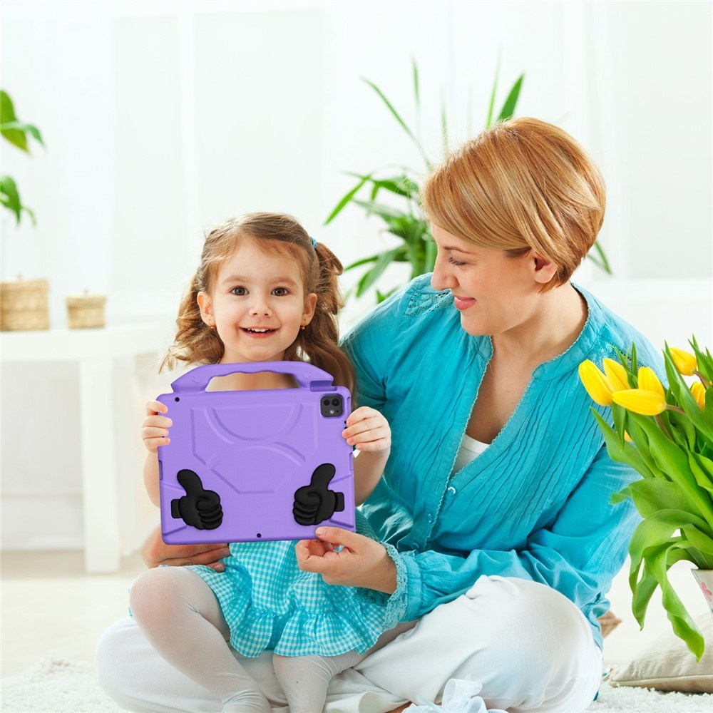 EIDERWOOD iPad Pro 12.9" (2022 / 2021 / 2020 / 2018) / Air 13" (2025 / 2024) / Pro 13" (2025 / 2024) Barn Skal m. Thumb Kickstand - Lila