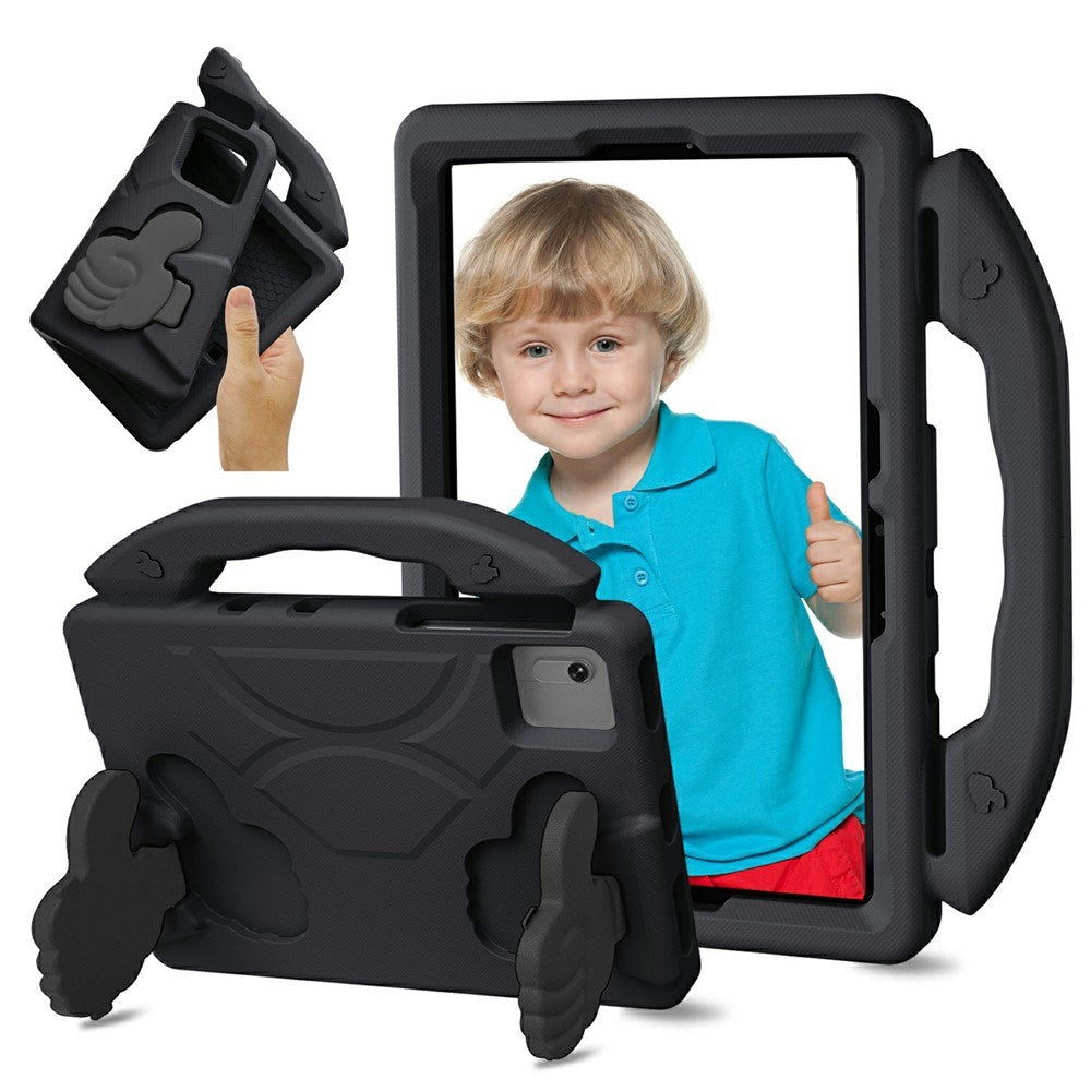 EIDERWOOD Xiaomi Redmi Pad 2 / SE / 6 / 5 / Lenovo Tab M11 / Samsung Galaxy Tab S10 FE / S9 FE / S9 / S8 / S7 Barn Skal m. Thumb Kickstand - Svart