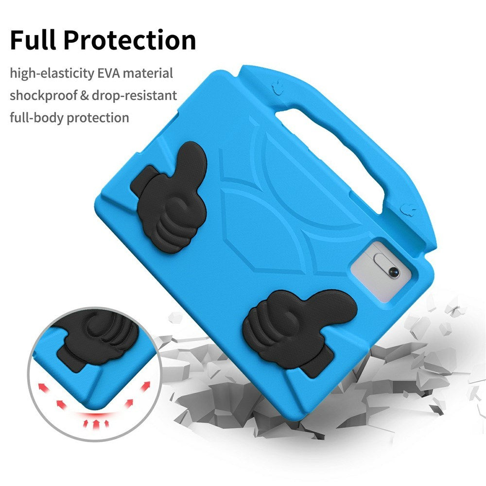 EIDERWOOD Xiaomi Redmi Pad 2 / SE / 6 / 5 / Lenovo Tab M11 / Samsung Galaxy Tab S10 FE / S9 FE / S9 / S8 / S7 Barn Skal m. Thumb Kickstand - Blå