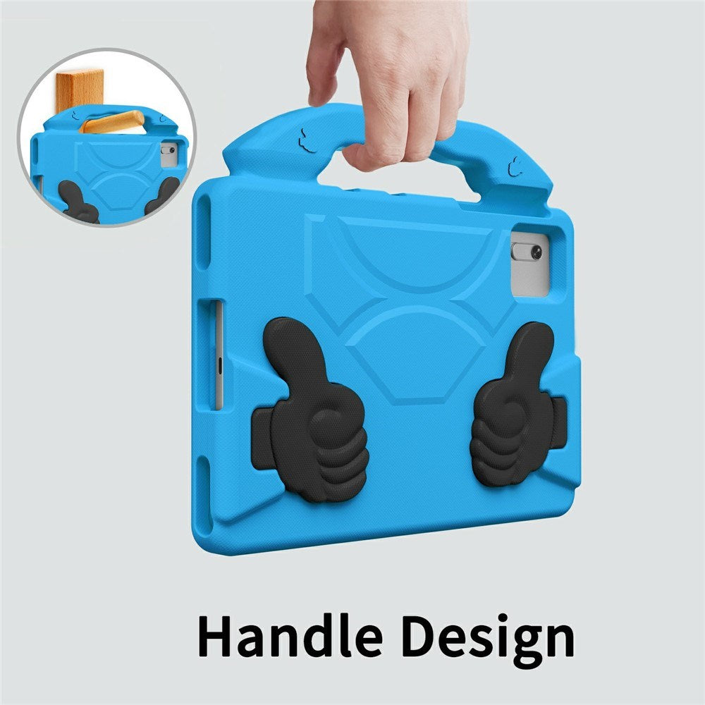 EIDERWOOD Xiaomi Redmi Pad 2 / SE / 6 / 5 / Lenovo Tab M11 / Samsung Galaxy Tab S10 FE / S9 FE / S9 / S8 / S7 Barn Skal m. Thumb Kickstand - Blå