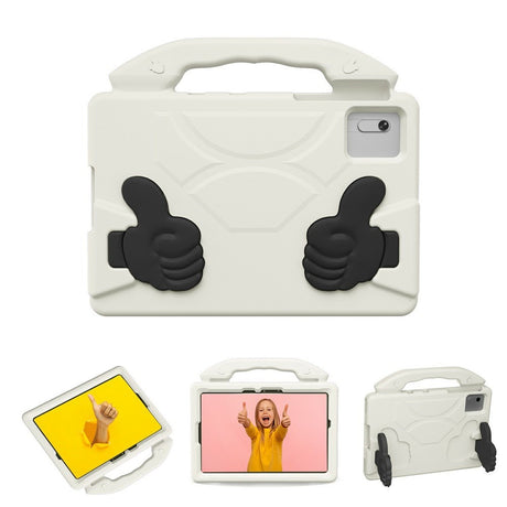 EIDERWOOD Xiaomi Redmi Pad 2 / SE / 6 / 5 / Lenovo Tab M11 / Samsung Galaxy Tab S10 FE / S9 FE / S9 / S8 / S7 Barn Skal m. Thumb Kickstand - Vit