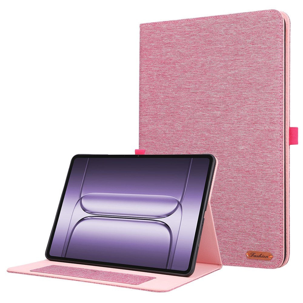 OnePlus Pad 3 Konstläder Fodral m. Korthållare & Ställfunktion - Rosa
