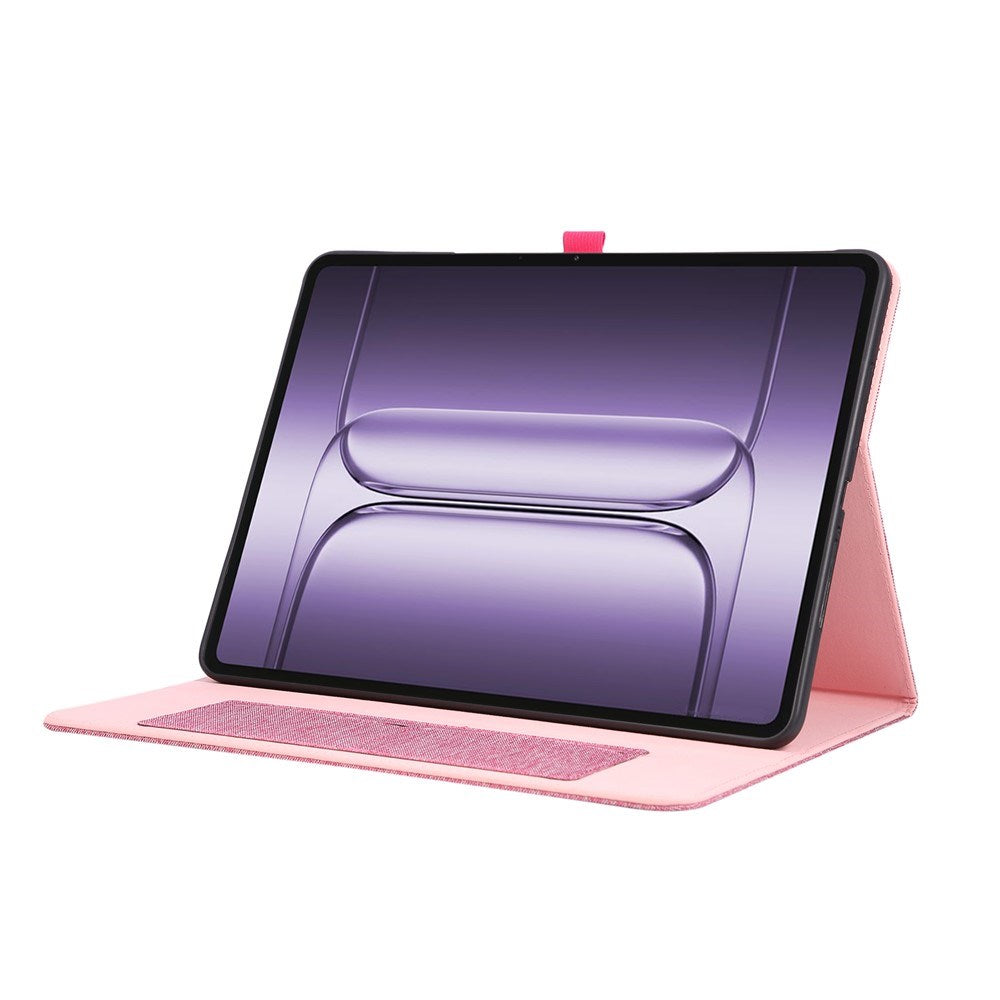 OnePlus Pad 3 Konstläder Fodral m. Korthållare & Ställfunktion - Rosa