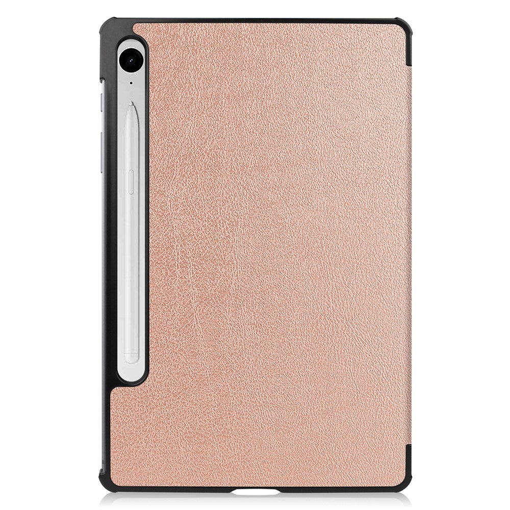 EIDERWOOD Samsung Galaxy Tab S11 / S10 Lite Tri-Fold Konstläder Fodral - Rose Gold
