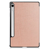 EIDERWOOD Samsung Galaxy Tab S11 / S10 Lite Tri-Fold Konstläder Fodral - Rose Gold