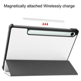 EIDERWOOD Samsung Galaxy Tab S11 / S10 Lite Tri-Fold Konstläder Fodral - Vit