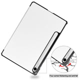 EIDERWOOD Samsung Galaxy Tab S11 / S10 Lite Tri-Fold Konstläder Fodral - Vit