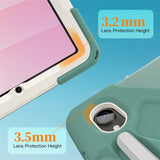 EIDERWOOD Samsung Galaxy Tab S11 Stötsäkert Skal med 360 Graders Roterbart Stativ & Kardborreband - Grön