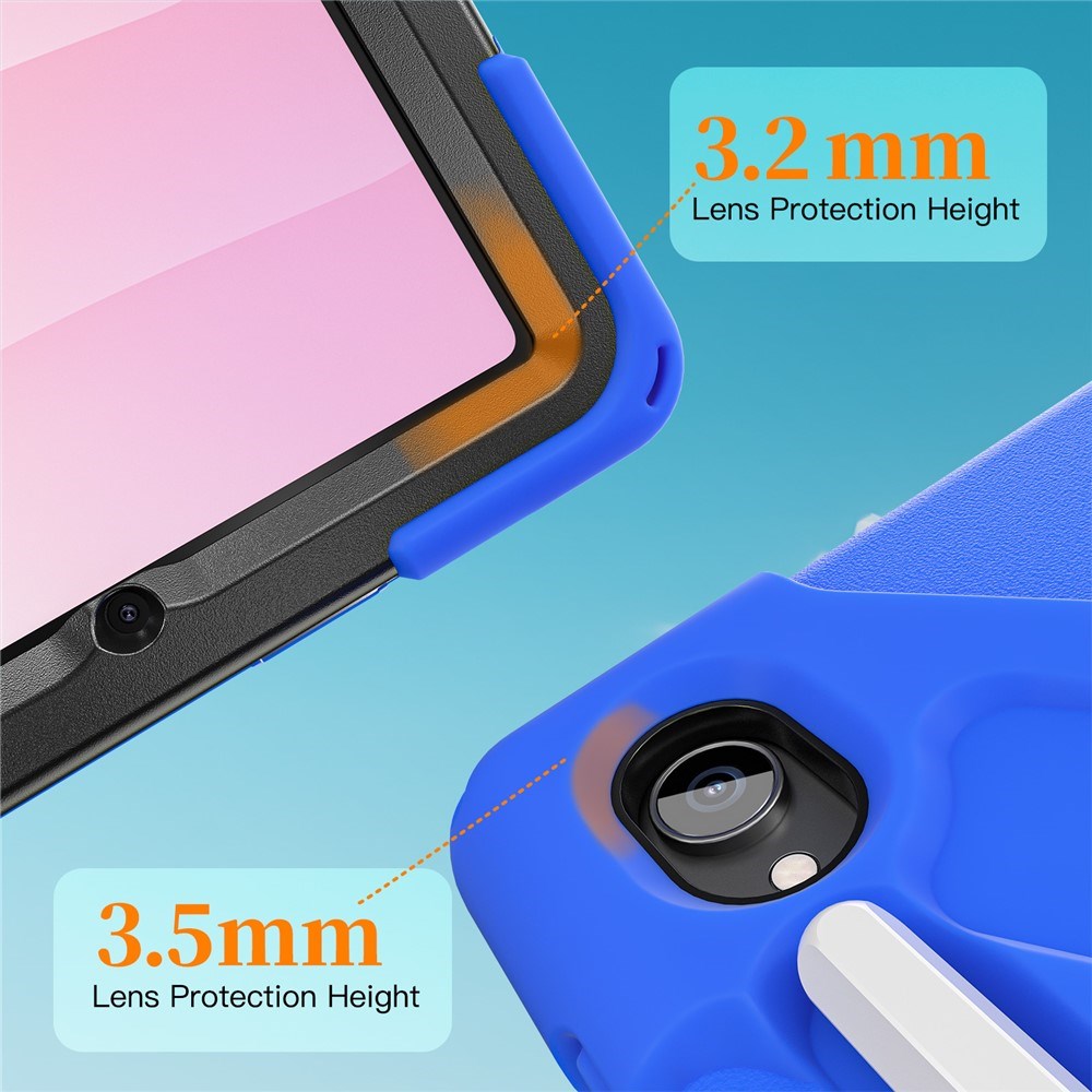 EIDERWOOD Samsung Galaxy Tab S11 Stötsäkert Skal med 360 Graders Roterbart Stativ & Kardborreband - Blå