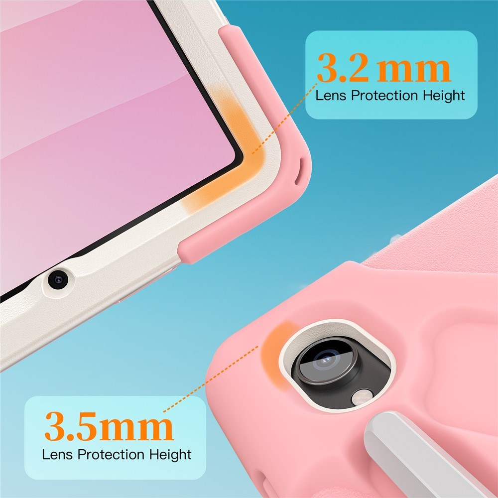 EIDERWOOD Samsung Galaxy Tab S11 Stötsäkert Skal med 360 Graders Roterbart Stativ & Kardborreband - Rosa