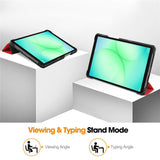 Samsung Galaxy Tab A11 EIDERWOOD Läder Fodral m. Stativfunktion - Röd