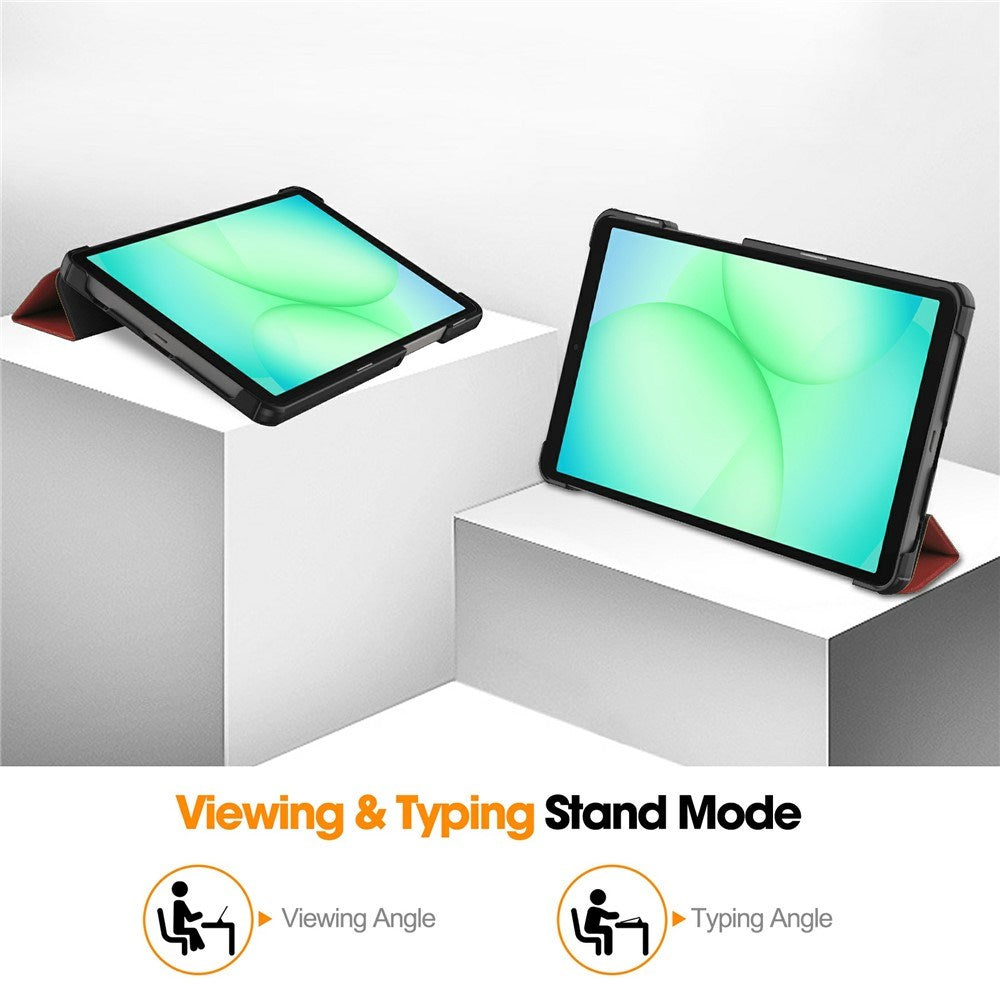 Samsung Galaxy Tab A11 EIDERWOOD Läder Fodral m. Stativfunktion - Vinröd