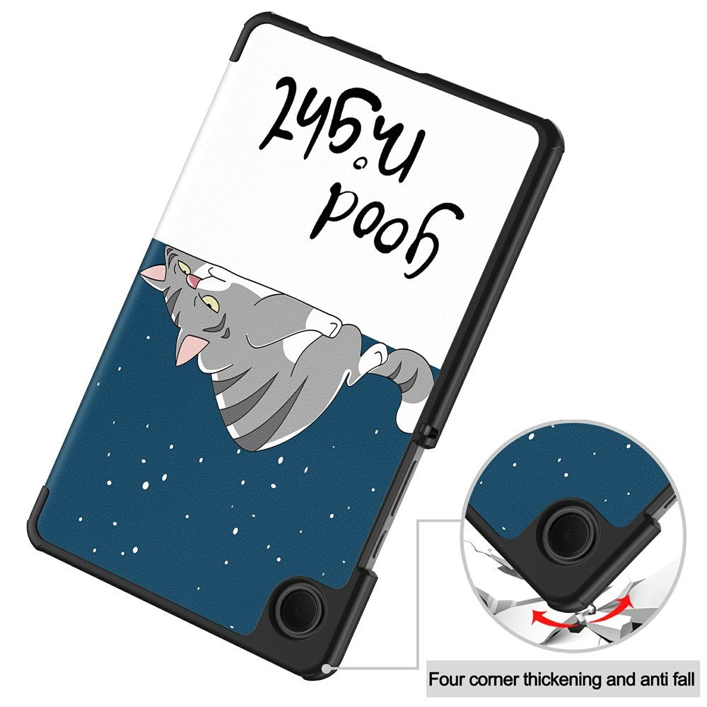 EIDERWOOD Samsung Galaxy Tab A11 Konstläder Fodral med Motiv - Sovande Katt