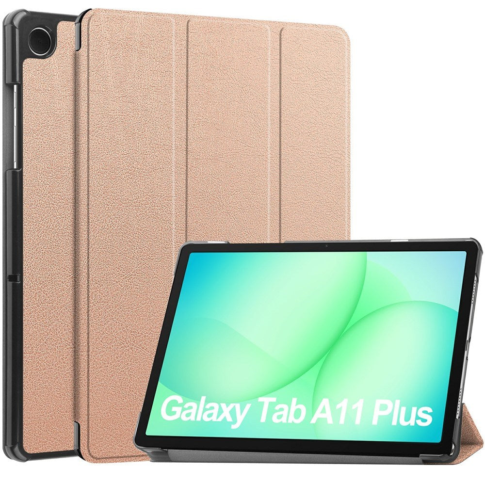 Samsung Galaxy Tab A11+ (Plus) EIDERWOOD Konstläder Fodral med Stativfunktion - Rose Gold