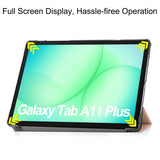 Samsung Galaxy Tab A11+ (Plus) EIDERWOOD Konstläder Fodral med Stativfunktion - Rose Gold