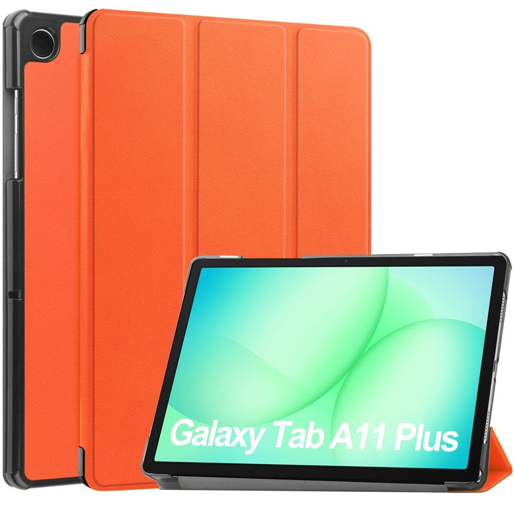 Samsung Galaxy Tab A11+ (Plus) EIDERWOOD Konstläder Fodral med Stativfunktion - Orange