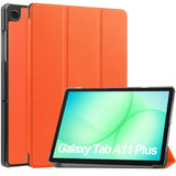 Samsung Galaxy Tab A11+ (Plus) EIDERWOOD Konstläder Fodral med Stativfunktion - Orange