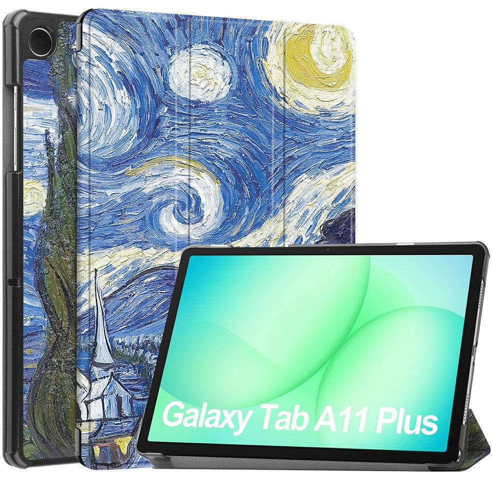 Samsung Galaxy Tab A11+ (Plus) EIDERWOOD Konstläder Fodral med Motiv - Stjärnhimmel