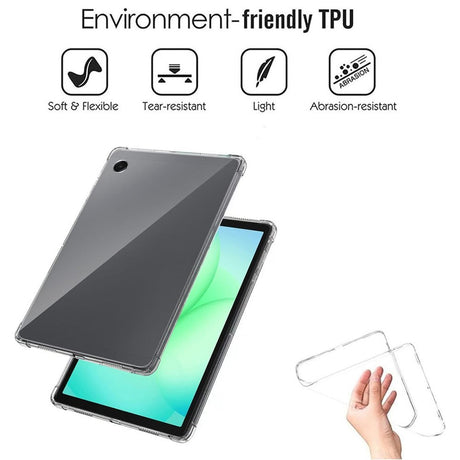 EIDERWOOD Samsung Galaxy Tab A11 Flexibelt Plast Skal inkl. Härdat Glasskydd - Genomskinlig