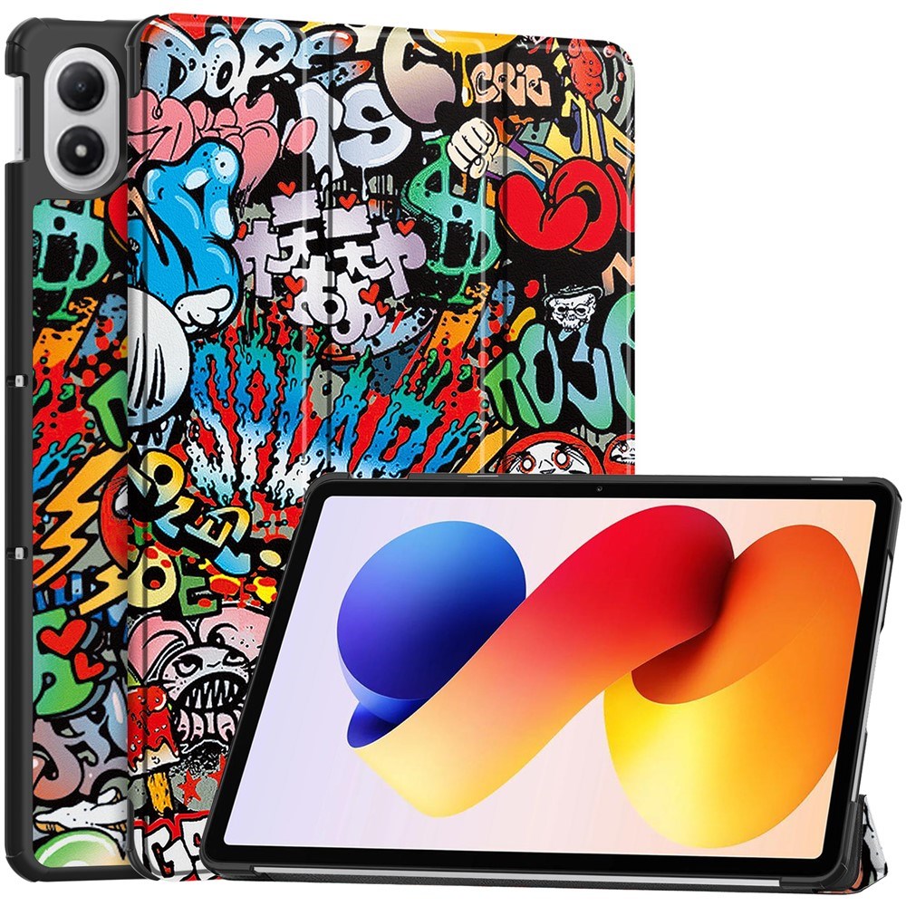 Xiaomi Redmi Pad 2 Pro EIDERWOOD Konstläder Fodral med Motiv - Graffiti