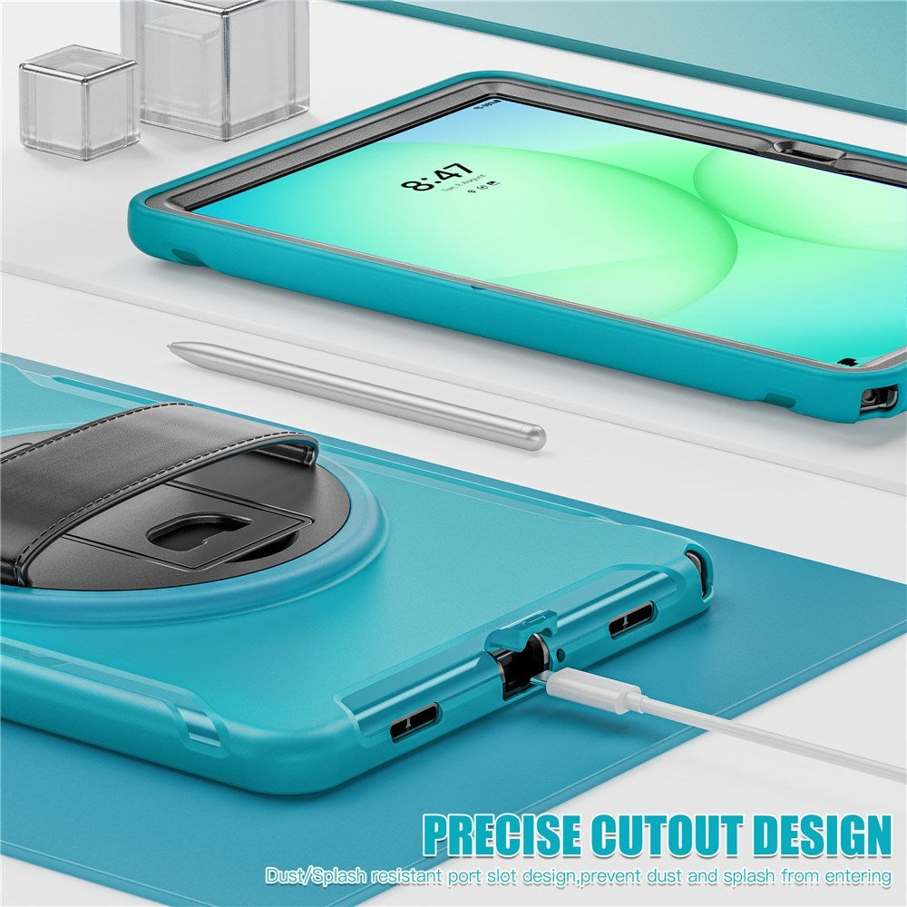 Samsung Galaxy Tab A11+ (Plus) EIDERWOOD Stötsäkert Skal med 360 Graders Roterbart Stativ - Petroleumblå