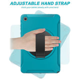 Samsung Galaxy Tab A11+ (Plus) EIDERWOOD Stötsäkert Skal med 360 Graders Roterbart Stativ - Petroleumblå