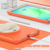 Samsung Galaxy Tab A11+ (Plus) EIDERWOOD Stötsäkert Skal med 360 Graders Roterbart Stativ - Orange