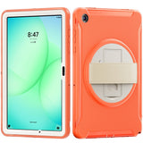 Samsung Galaxy Tab A11+ (Plus) EIDERWOOD Stötsäkert Skal med 360 Graders Roterbart Stativ - Orange
