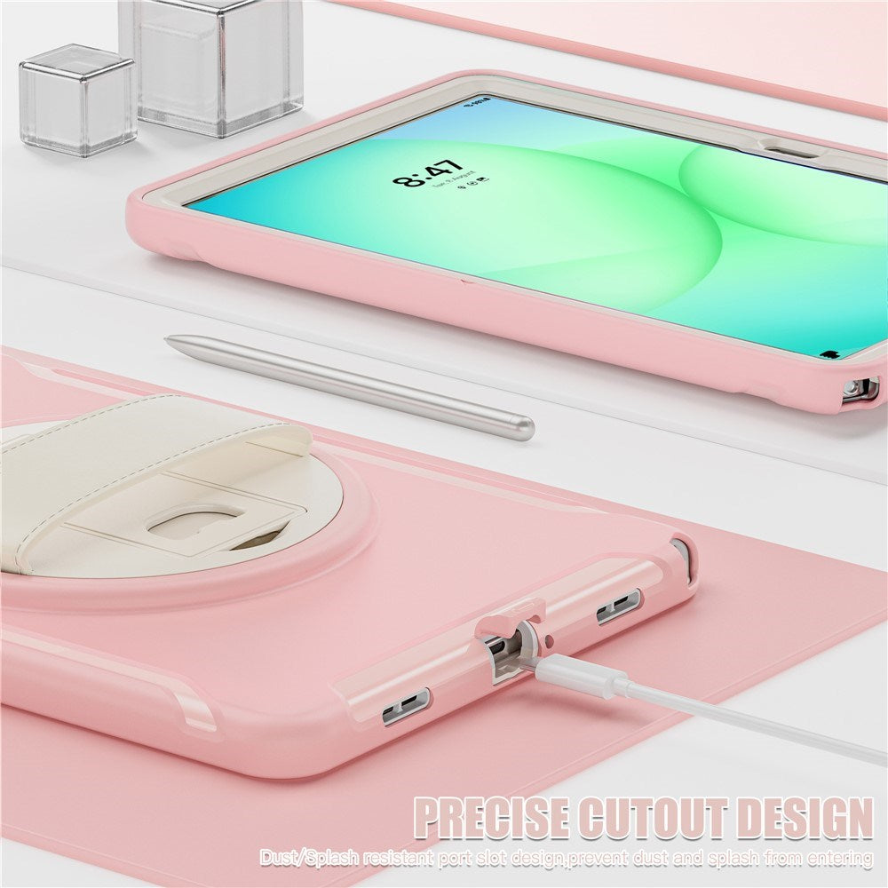 Samsung Galaxy Tab A11+ (Plus) EIDERWOOD Stötsäkert Skal med 360 Graders Roterbart Stativ - Rosa