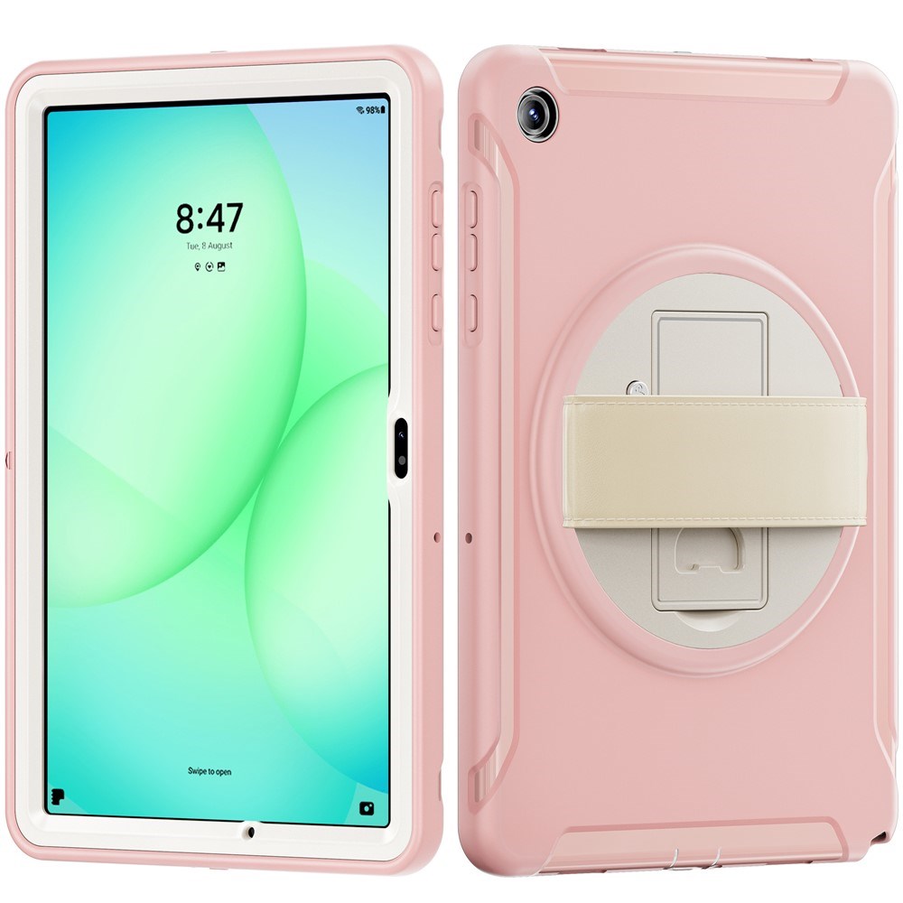 Samsung Galaxy Tab A11+ (Plus) EIDERWOOD Stötsäkert Skal med 360 Graders Roterbart Stativ - Rosa
