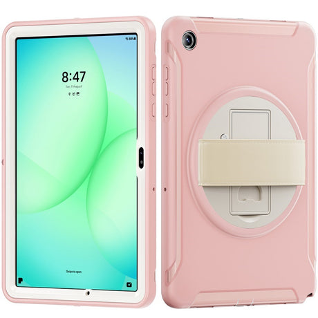 Samsung Galaxy Tab A11+ (Plus) EIDERWOOD Stötsäkert Skal med 360 Graders Roterbart Stativ - Rosa