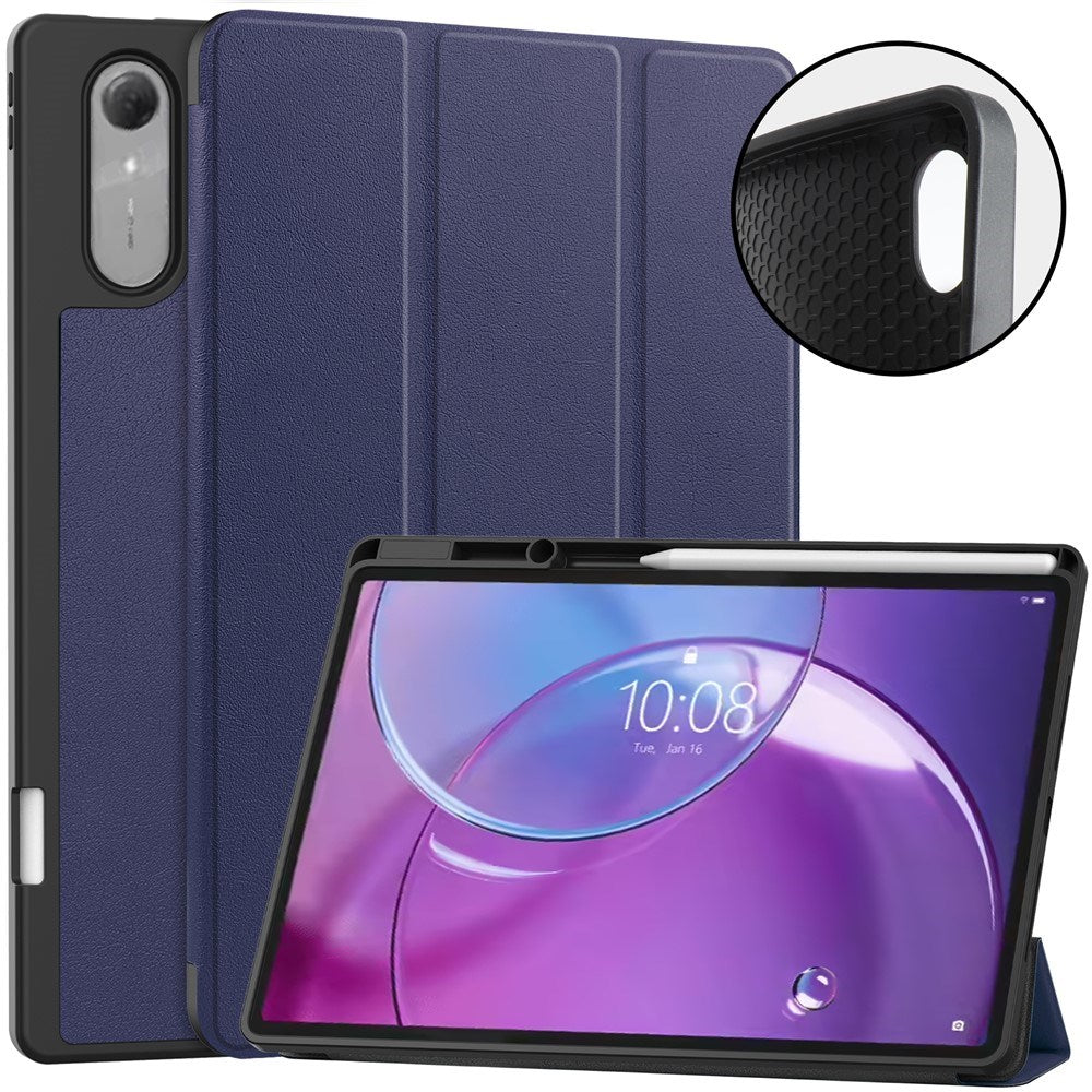 Lenovo Idea Tab Pro (2. Gen.) 13" EIDERWOOD Konstläder Fodral m. Stativfunktion & Pencil Hållare - Blå